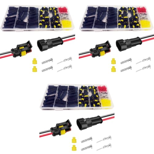 ZIBUYU® 20 Set 2 Pin Car Electrical Wire Connectors Waterproof Automotive Quick Connect 2 Way 16-22 AWG Male Female Plug for Truck Boat Motorcycle 3PCS ZIBUYU® 20 Set 2 Pin Car Electrical Wire Connectors Waterproof Automotive Quick Connect 2 Way 16-22 AWG Male Female Plug for Truck Boat Motorcycle 3PCS